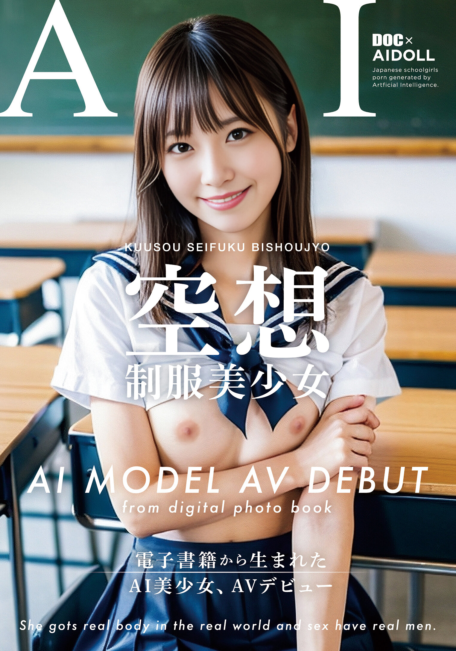 【AI写真集発！】空想制服美少女 AI MODEL AV DEBUT ちっぱい編＃1～電子書籍から生まれたAI美少女、AVデビュー～