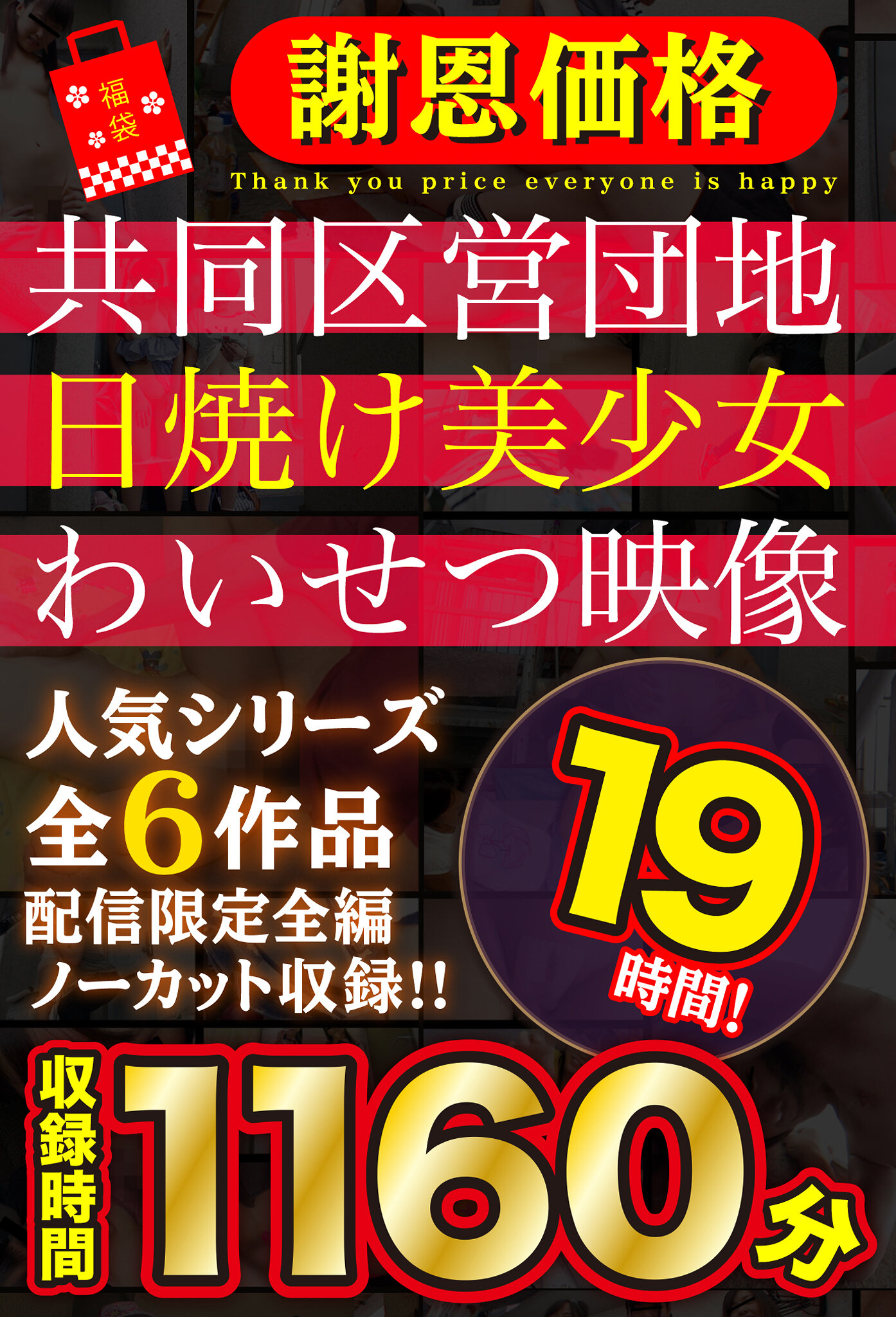 【福袋】【謝恩価格】共同区営団地 日焼け少女わいせつ映像 19時間！